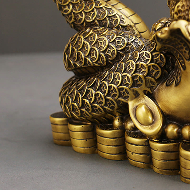 Year Of The Snake Copper Coins Ingots Cabbage Brass Statue Home Decoration - Image 9