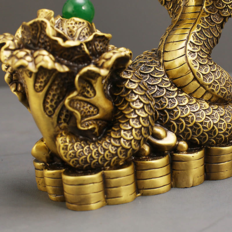 Year Of The Snake Copper Coins Ingots Cabbage Brass Statue Home Decoration - Image 10