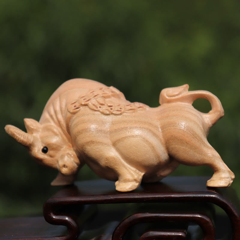 Year Of The Snake Chinese Zodiac Fu Character Peach Wood Home Statue Decoration - Image 11