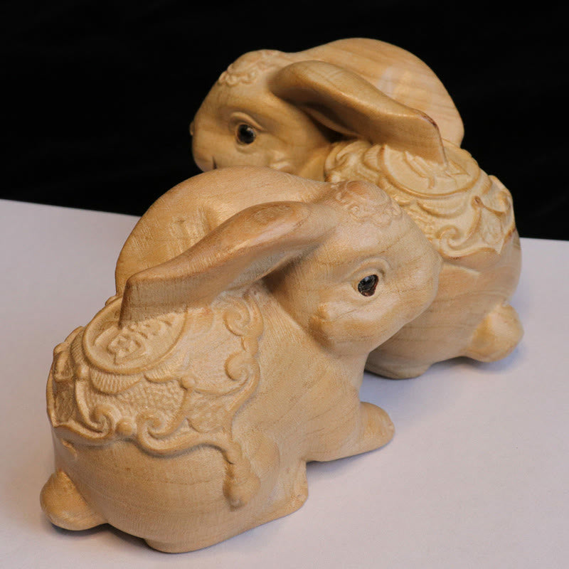 Year Of The Snake Chinese Zodiac Fu Character Peach Wood Home Statue Decoration - Image 20