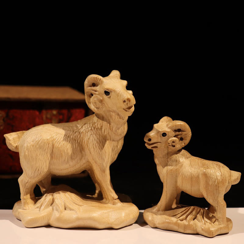 Year Of The Snake Chinese Zodiac Fu Character Peach Wood Home Statue Decoration - Image 24