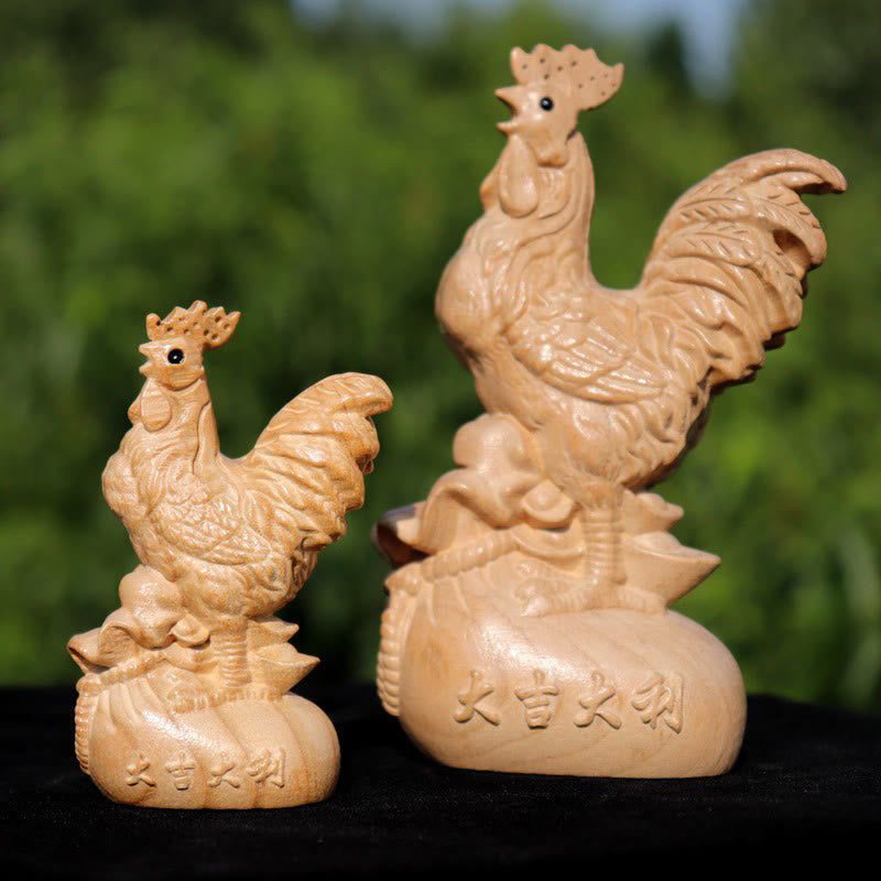 Year Of The Snake Chinese Zodiac Fu Character Peach Wood Home Statue Decoration - Image 28