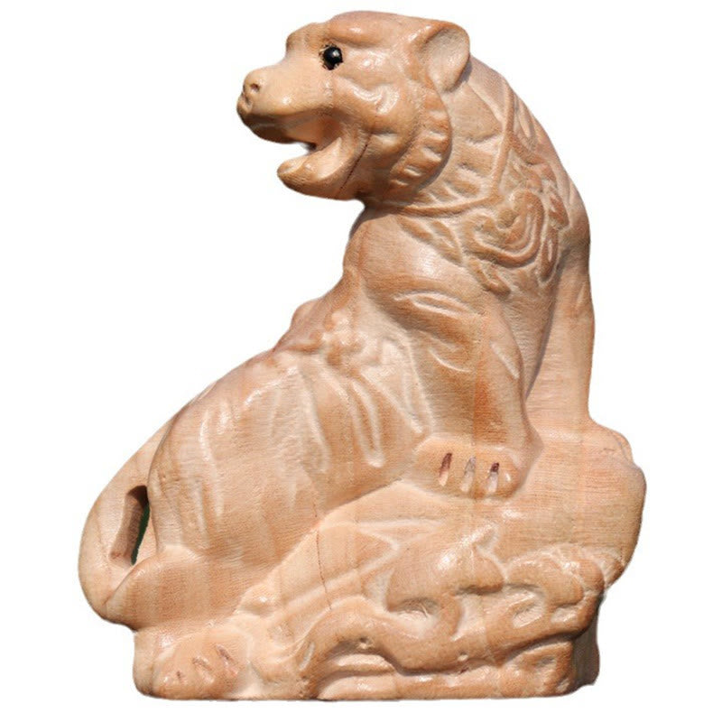 Year Of The Snake Chinese Zodiac Fu Character Peach Wood Home Statue Decoration - Image 16