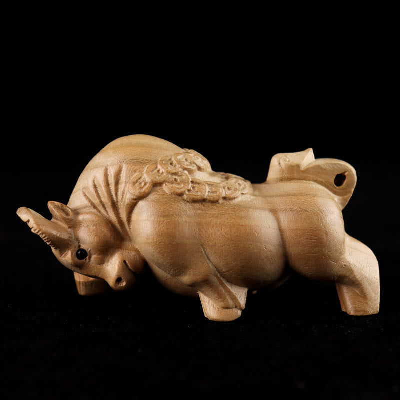 Year Of The Snake Chinese Zodiac Fu Character Peach Wood Home Statue Decoration - Image 12