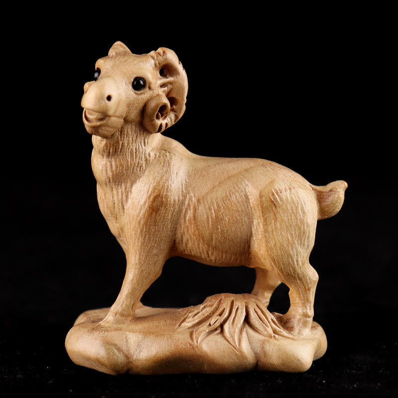 Year Of The Snake Chinese Zodiac Fu Character Peach Wood Home Statue Decoration - Image 23