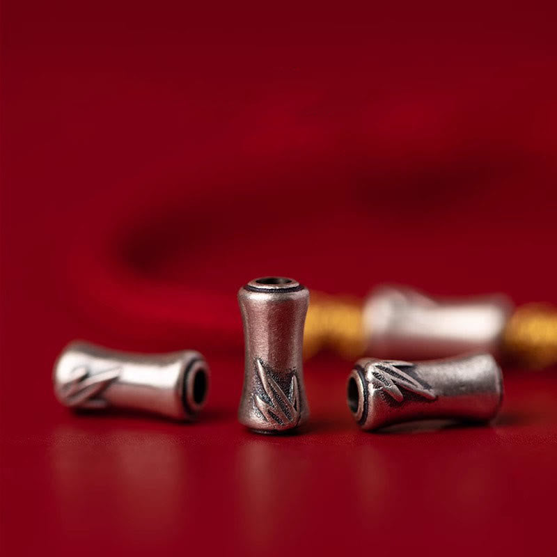 Handmade 925 Sterling Silver Bamboo Design Red String Luck Braided Bracelet - Image 14