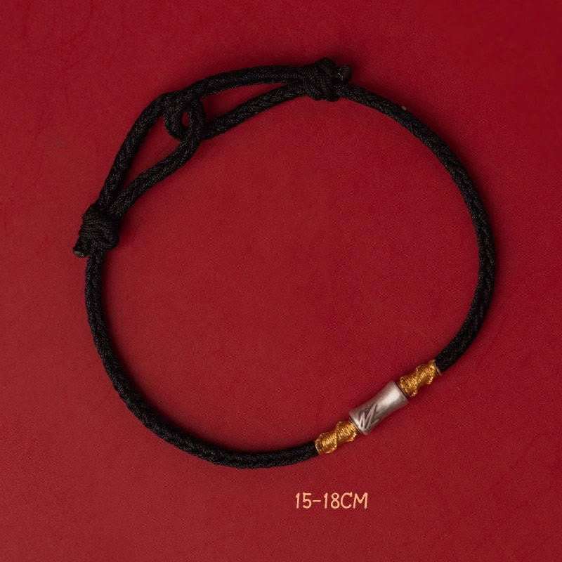 Handmade 925 Sterling Silver Bamboo Design Red String Luck Braided Bracelet - Image 17