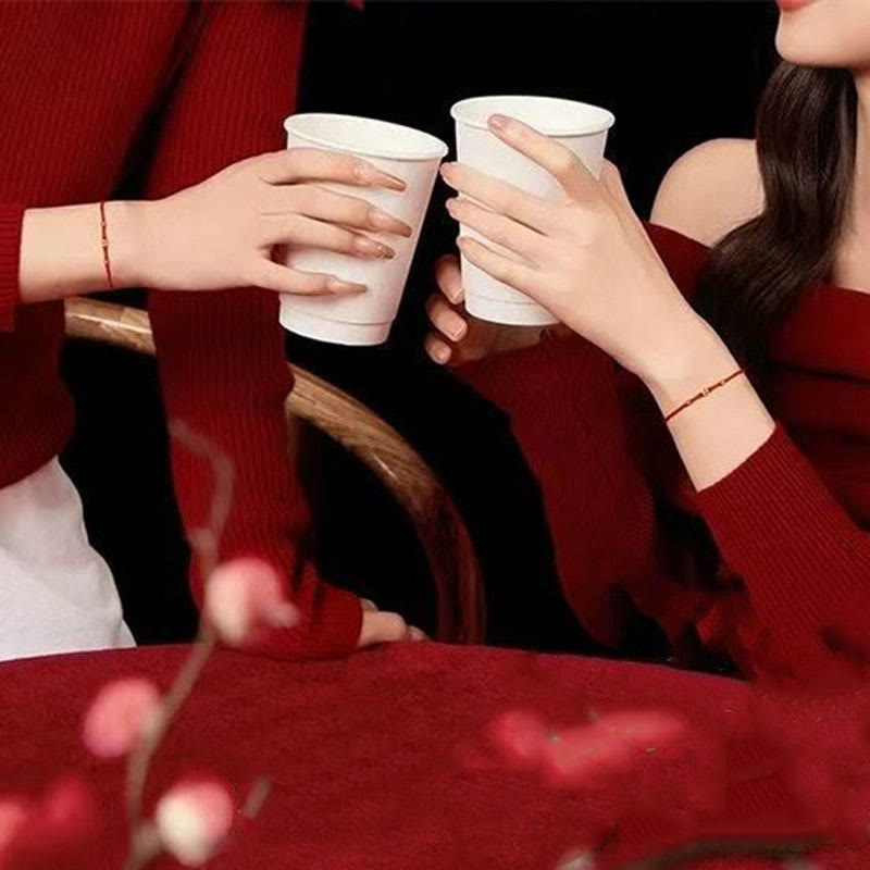 Handmade Braided Red String 925 Sterling Silver Fu Character Luck Bracelet - Image 12