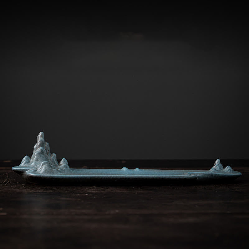 Mountains Boat Design Spiritual Healing Ceramic Stick Incense Burner Decoration - Image 10