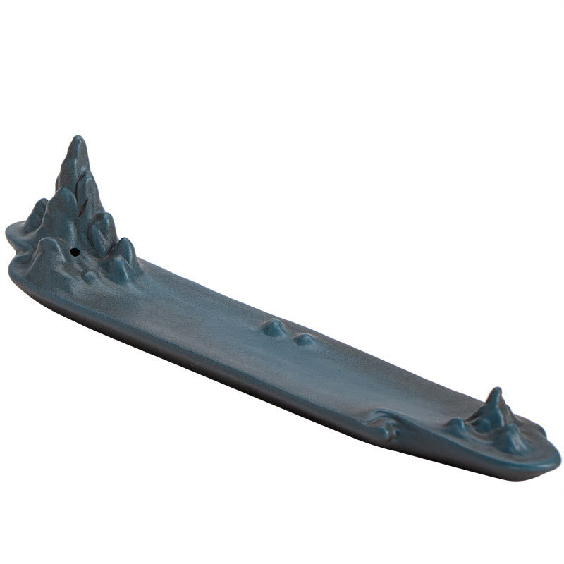 Mountains Boat Design Spiritual Healing Ceramic Stick Incense Burner Decoration - Image 13