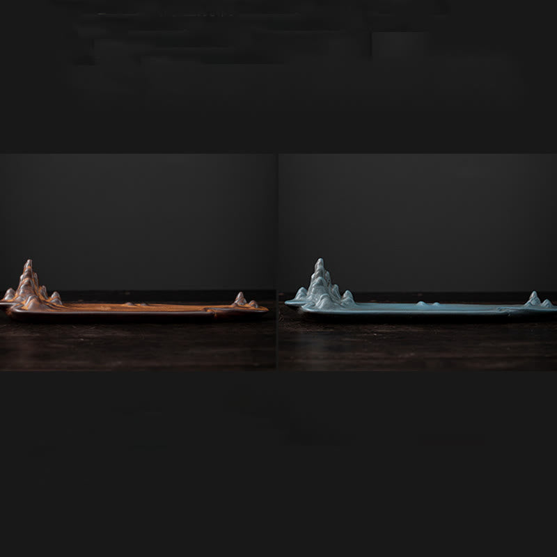 Mountains Boat Design Spiritual Healing Ceramic Stick Incense Burner Decoration - Image 14