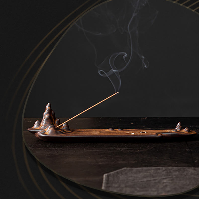 Mountains Boat Design Spiritual Healing Ceramic Stick Incense Burner Decoration - Image 8