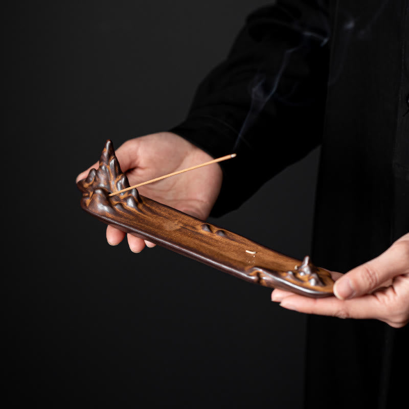 Mountains Boat Design Spiritual Healing Ceramic Stick Incense Burner Decoration - Image 3