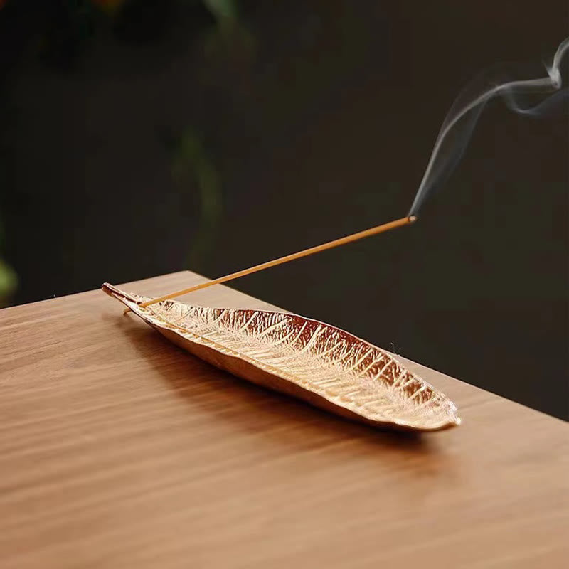 Alloy Oriental Leaf Healing Incense Burner Decoration - Image 9