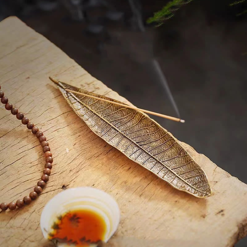 Alloy Oriental Leaf Healing Incense Burner Decoration - Image 5