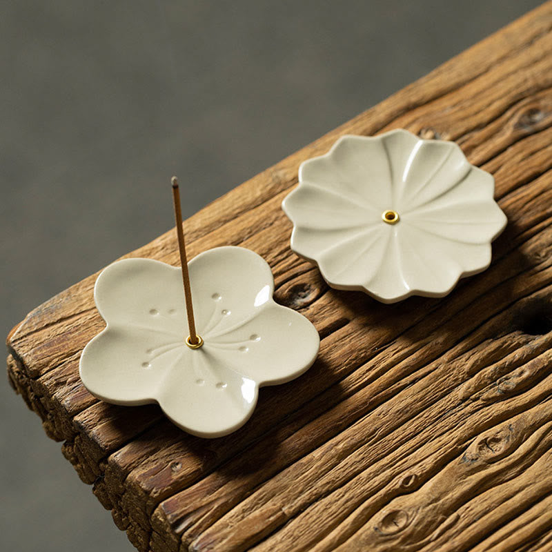 Lotus Cherry Blossom Plum Blossom Chrysanthemum Healing Ceramic Incense Burner Decoration - Image 9