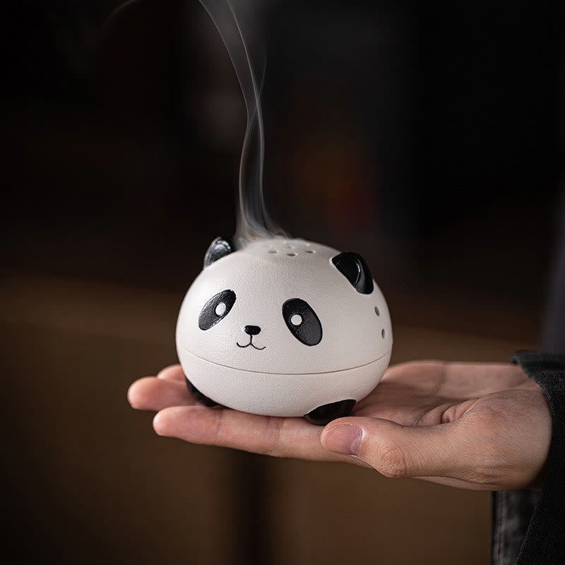 Cute Panda Healing Ceramic Incense Burner Desk Decoration