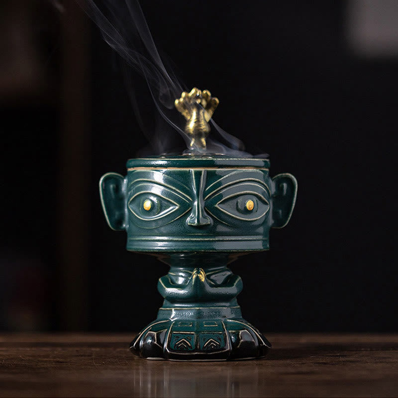 Sanxingdui Healing Ceramic Incense Burner Desk Decoration - Image 19
