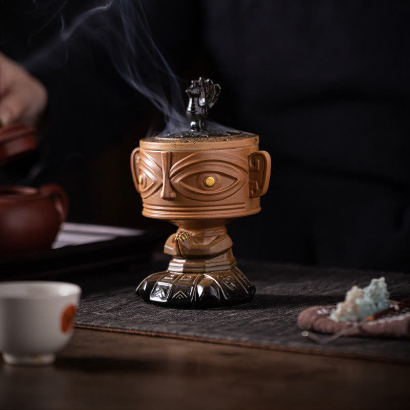 Sanxingdui Healing Ceramic Incense Burner Desk Decoration - Image 9