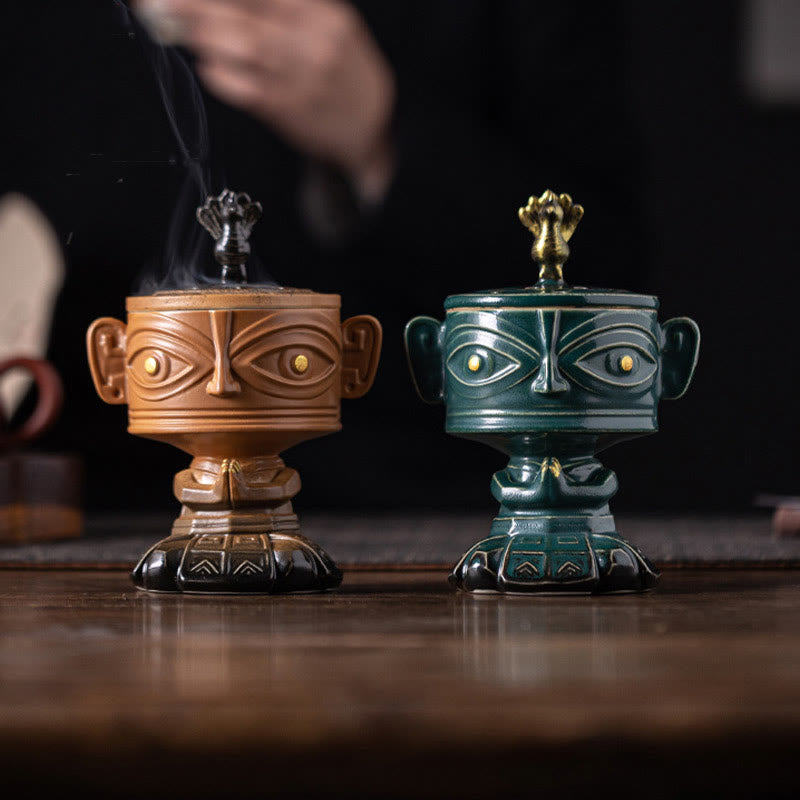 Sanxingdui Healing Ceramic Incense Burner Desk Decoration - Image 22