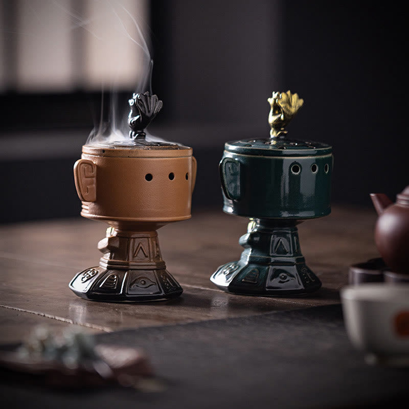 Sanxingdui Healing Ceramic Incense Burner Desk Decoration - Image 23