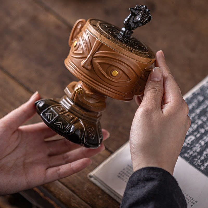 Sanxingdui Healing Ceramic Incense Burner Desk Decoration - Image 3