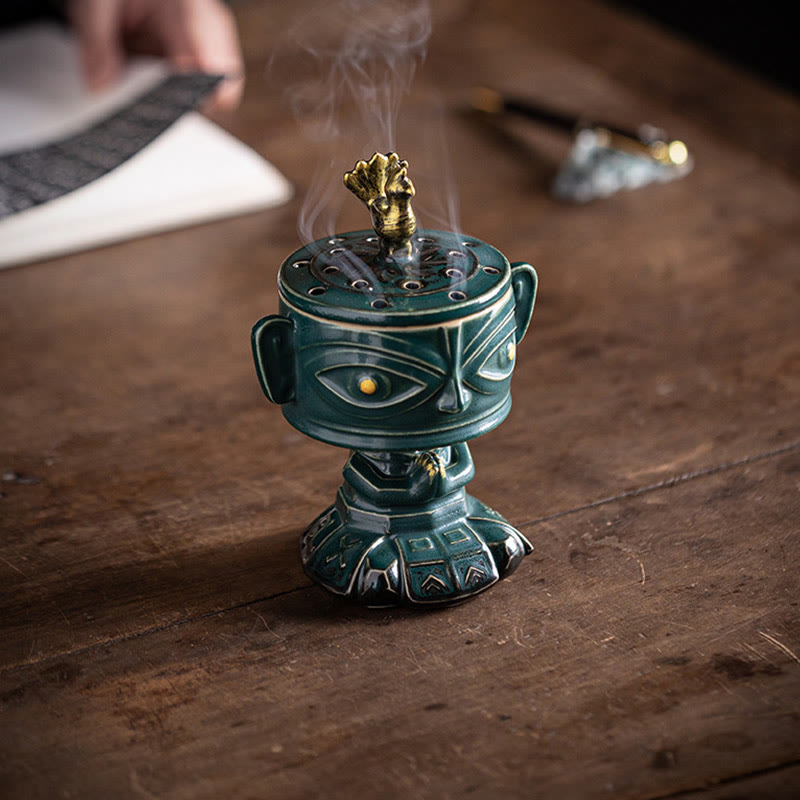 Sanxingdui Healing Ceramic Incense Burner Desk Decoration - Image 21