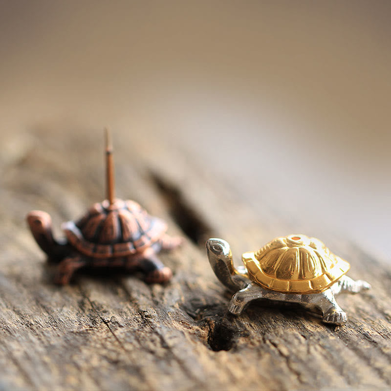 Alloy Turtle Snail Healing Incense Burner Desk Decoration - Image 12