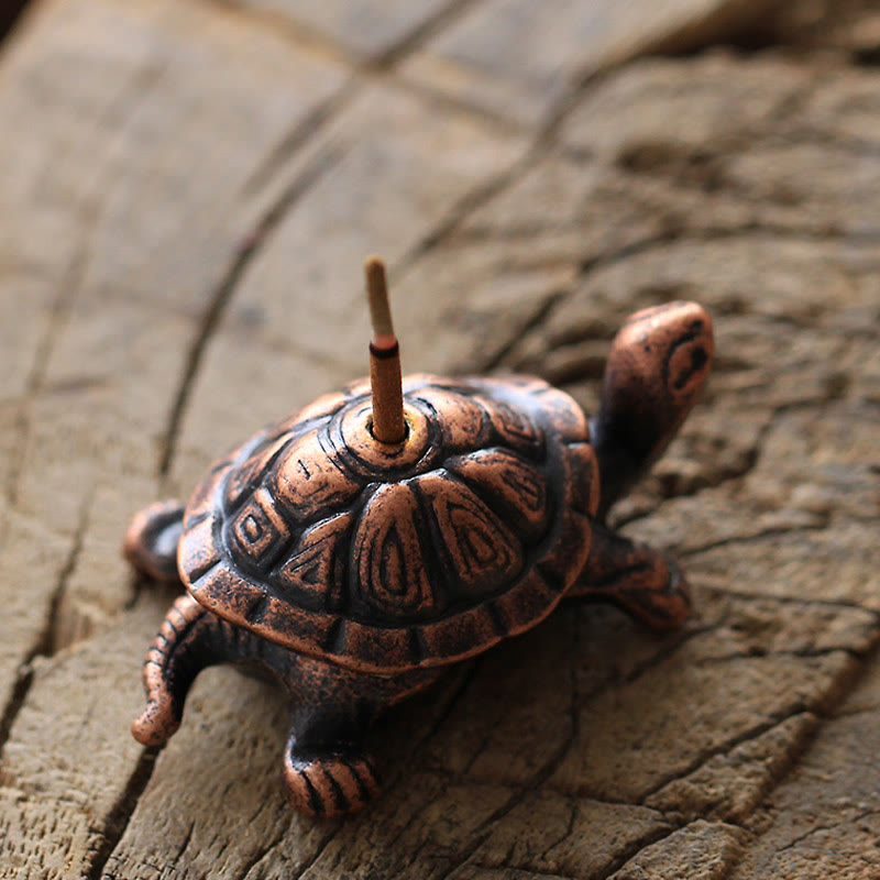 Alloy Turtle Snail Healing Incense Burner Desk Decoration - Image 3