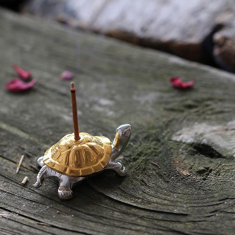 Alloy Turtle Snail Healing Incense Burner Desk Decoration - Image 10
