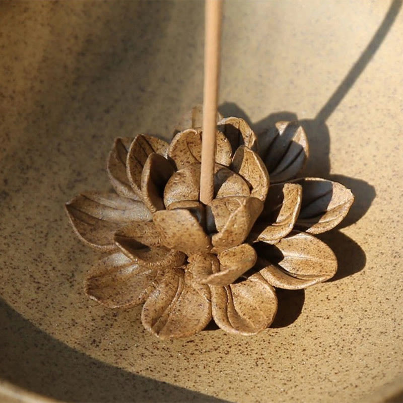 Lotus Pedestal Healing Ceramic Incense Burner Decoration - Image 6
