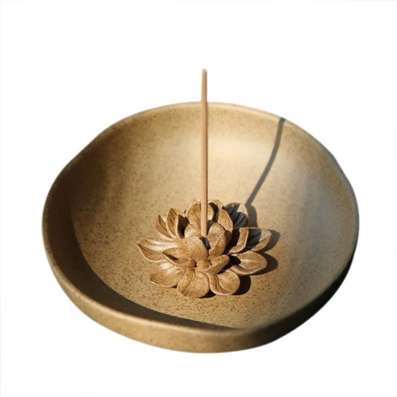 Lotus Pedestal Healing Ceramic Incense Burner Decoration - Image 4