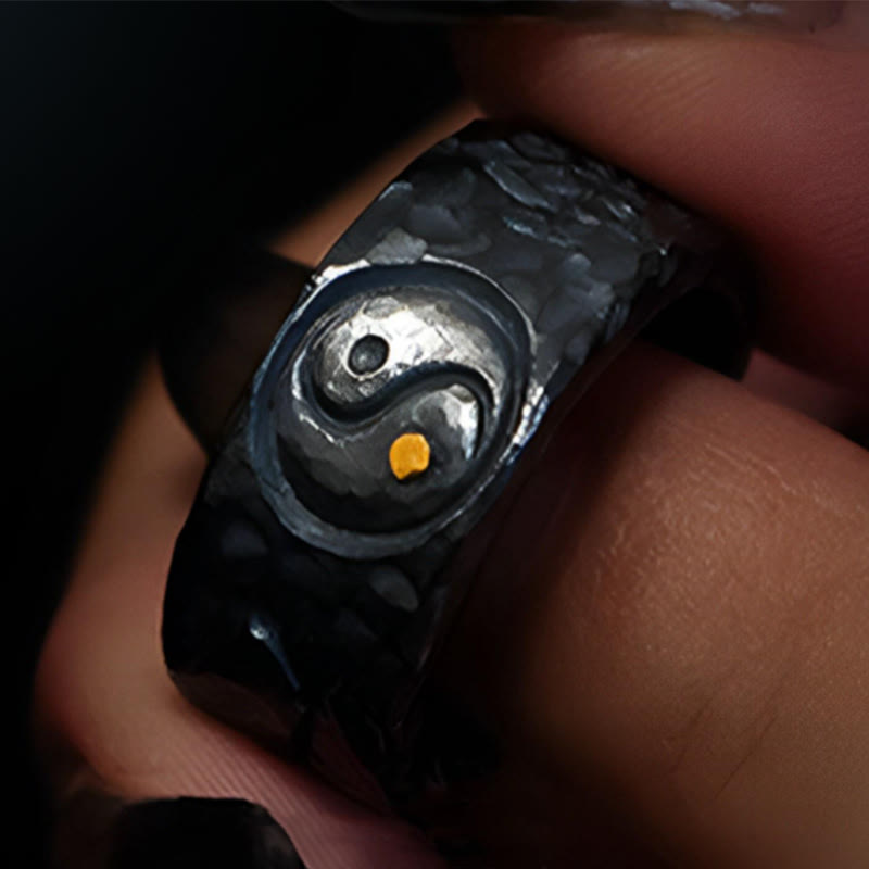 999 Sterling Silver Yin Yang Balance Ring - Image 4