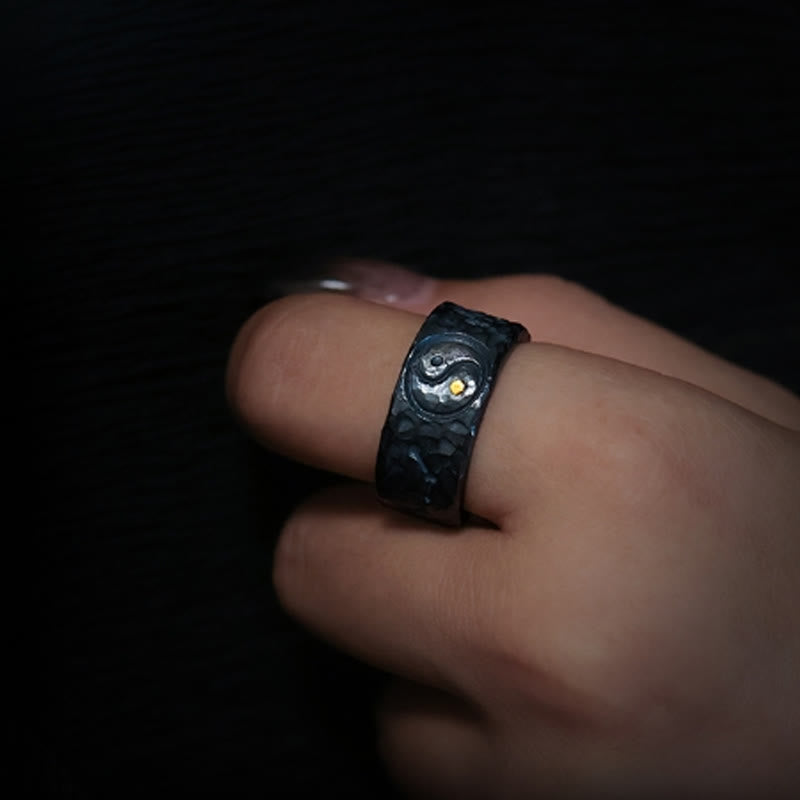 999 Sterling Silver Yin Yang Balance Ring - Image 5