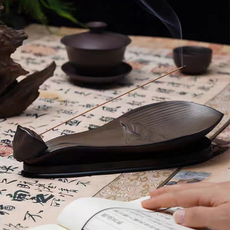 Lotus Pod Zen Healing Brown Ceramic Stick Incense Burner Decoration - Image 6