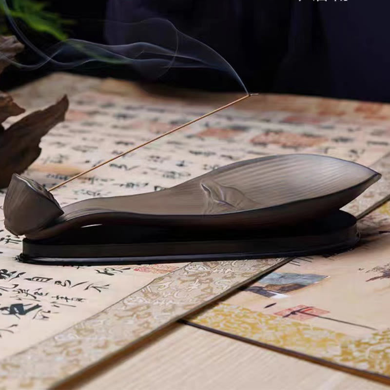 Lotus Pod Zen Healing Brown Ceramic Stick Incense Burner Decoration - Image 7