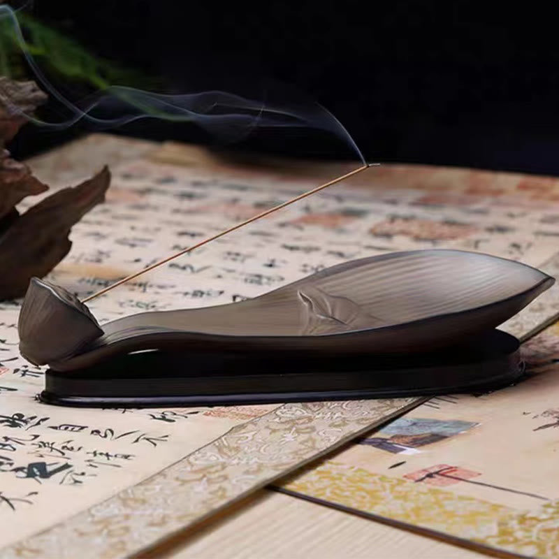 Lotus Pod Zen Healing Brown Ceramic Stick Incense Burner Decoration - Image 8