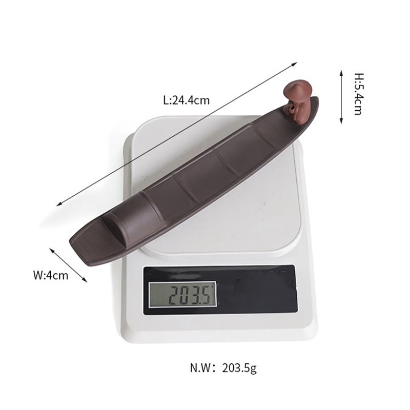 Fisherman Boat Purple Clay Peace Healing Ceramic Stick Incense Burner Decoration - Image 8