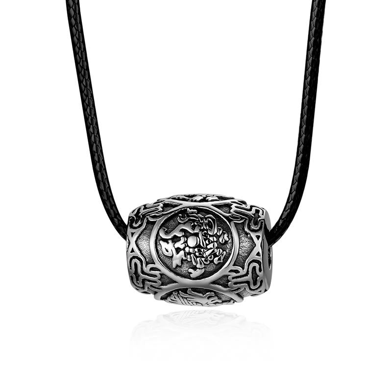 Tibetan Om Mani Padme Hum Four Mythical Beasts Titanium Steel Wisdom Necklace Pendant - Image 6