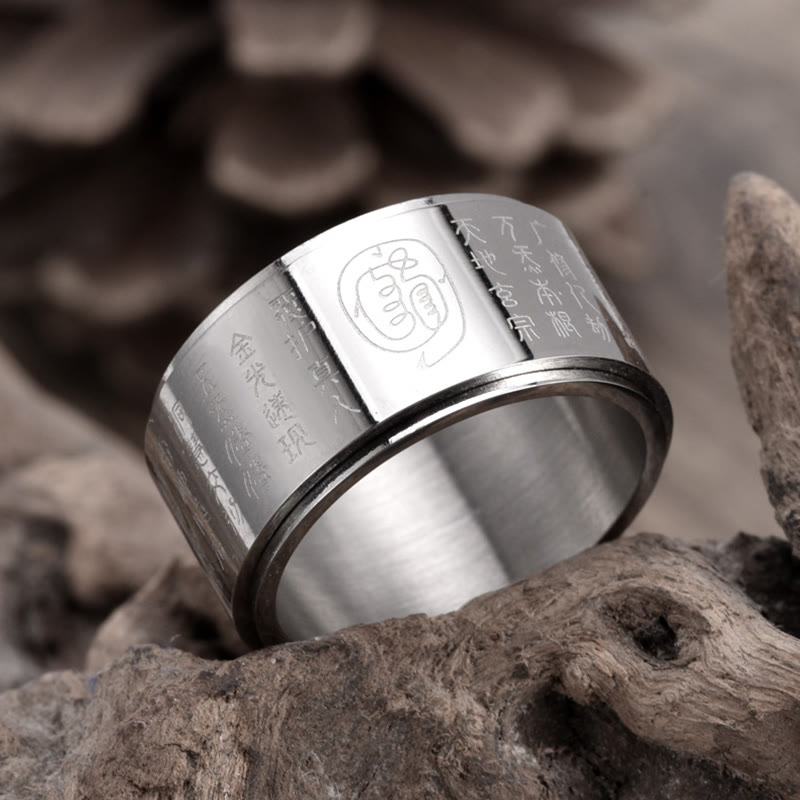 Tibetan Golden Light Mantra Titanium Steel Smooth Surface Spinner Balance Ring