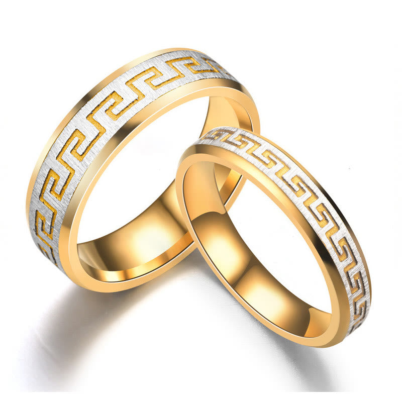 Tibetan Great Wall Pattern Titanium Steel Balance Ring - Image 4