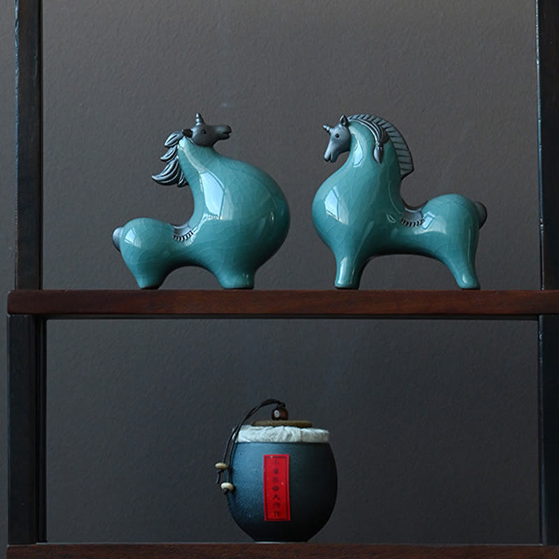 Head Down Up Horse Ceramic Success Freedom Home Decoration - Image 21