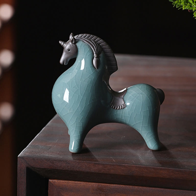 Head Down Up Horse Ceramic Success Freedom Home Decoration - Image 7
