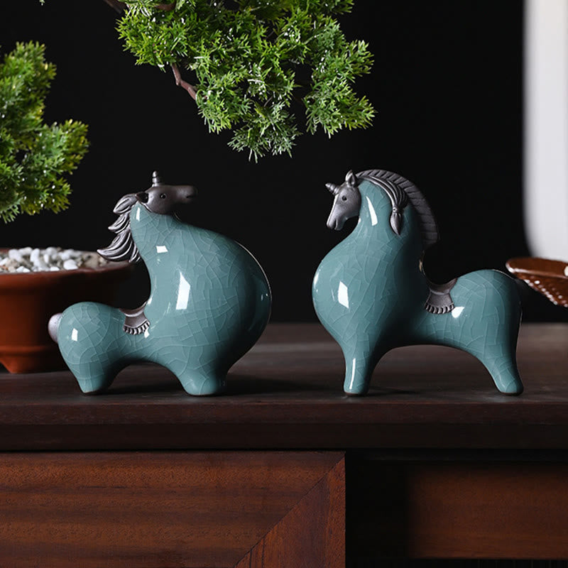 Head Down Up Horse Ceramic Success Freedom Home Decoration - Image 20