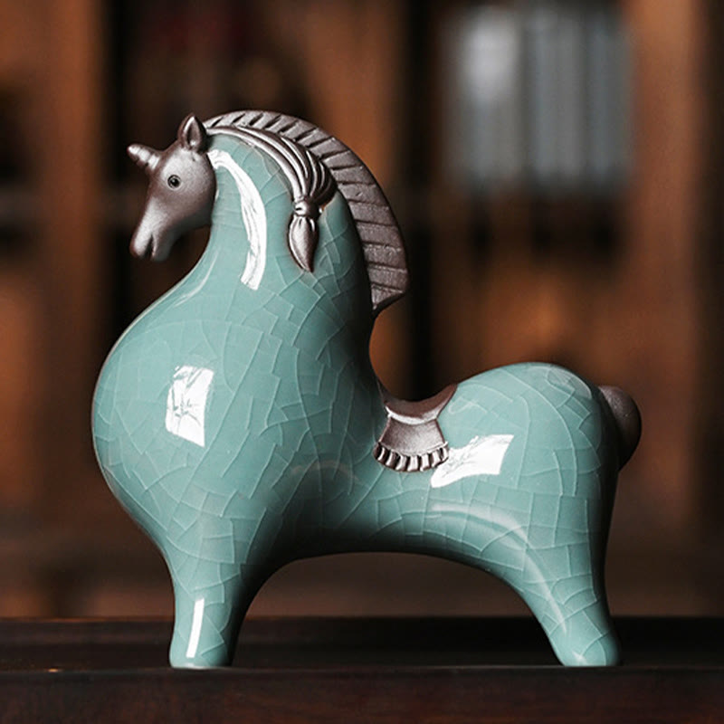 Head Down Up Horse Ceramic Success Freedom Home Decoration - Image 8