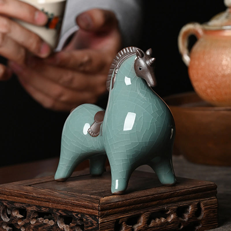 Head Down Up Horse Ceramic Success Freedom Home Decoration - Image 3