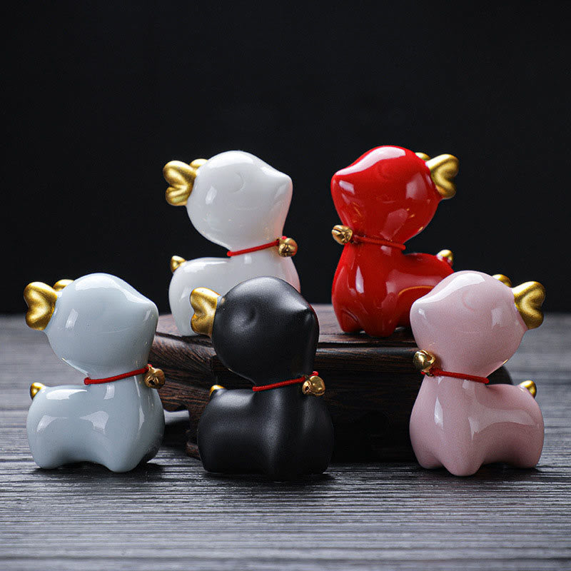 Mini Deer Tea Pet Ceramic Home Desk Figurine Decoration
