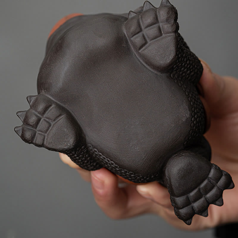 Feng Shui Frog Toad Copper Coins Ceramic Purple Clay Wealth Home Tea Pet Figurine Decoration - Image 6