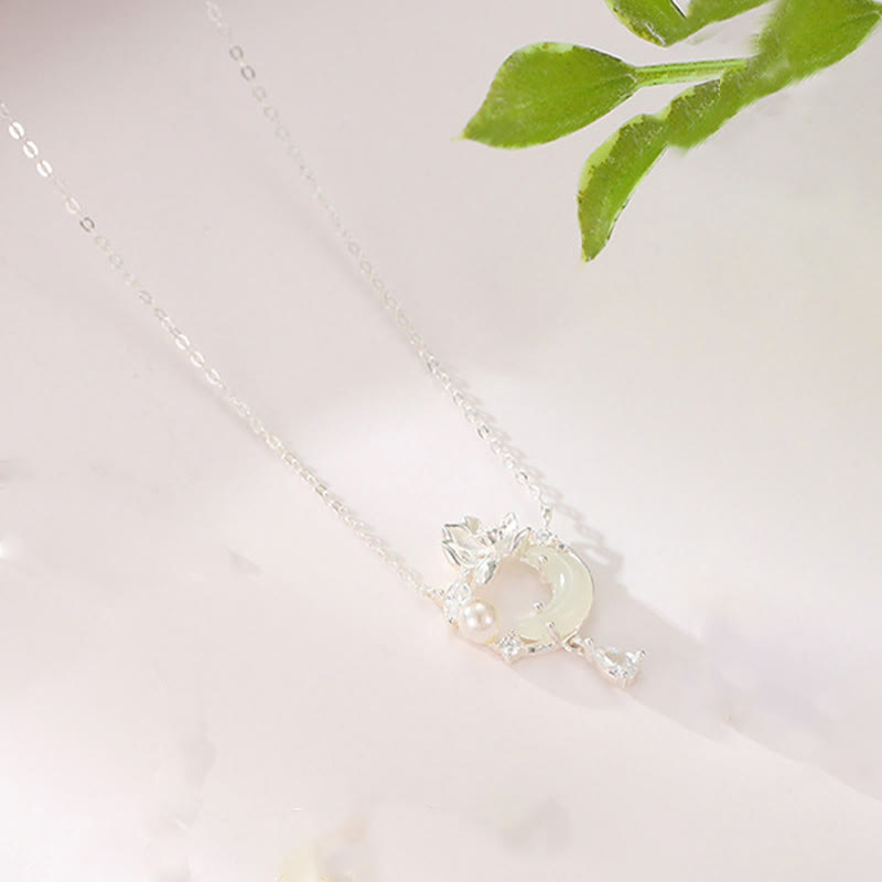 Hetian Jade 925 Sterling Silver Cubic Zirconia Pearl Necklace Pendant - Image 8