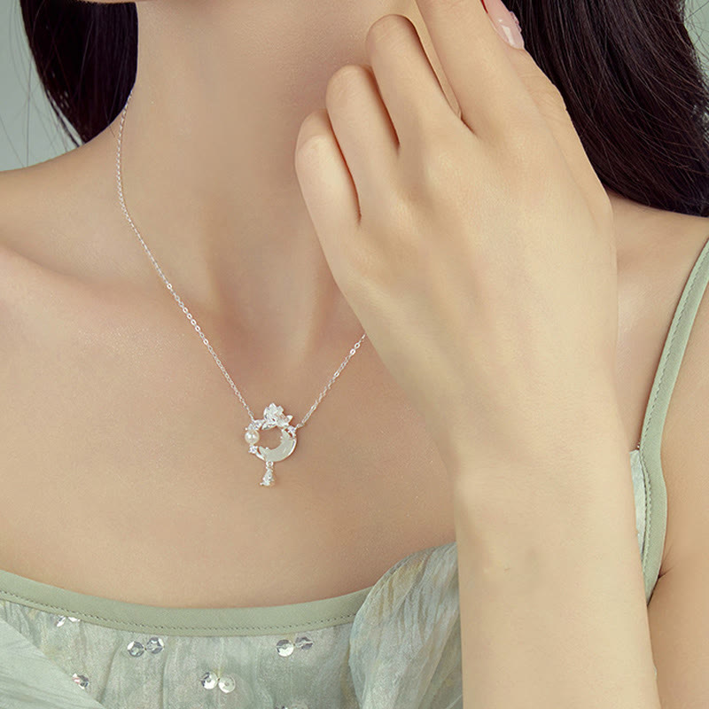 Hetian Jade 925 Sterling Silver Cubic Zirconia Pearl Necklace Pendant - Image 5